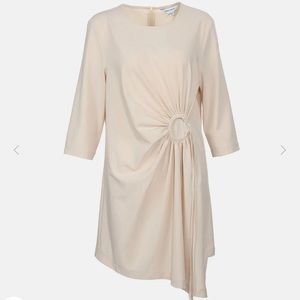 Urban Revivo - O-Ring Tie Side T-Shirt Dress - light Khaki/Tan - Women’s Medium